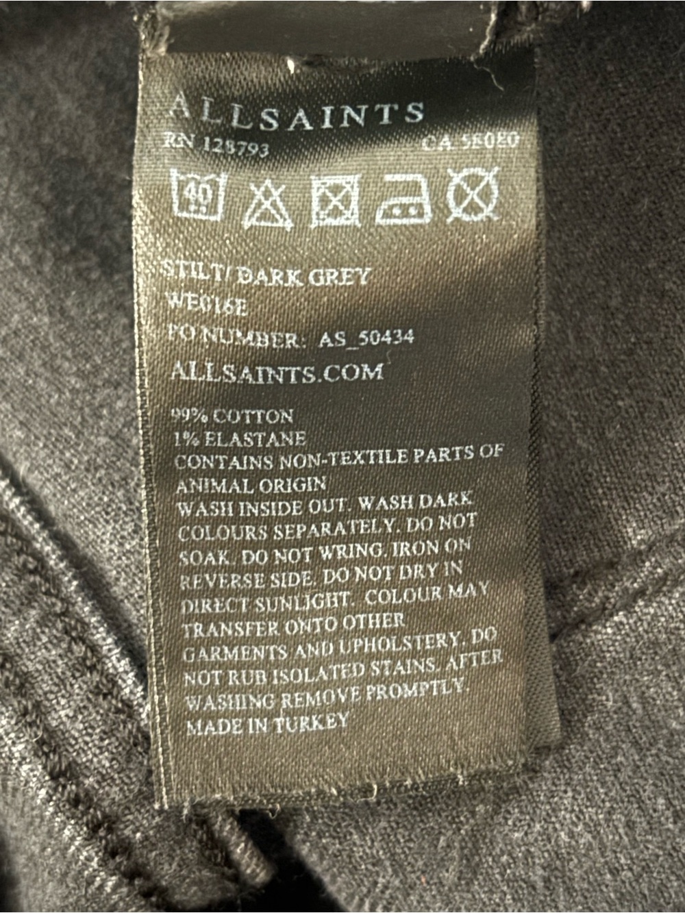 AllSaints Women’s Black Jeans Size 25 Made in Turkey - Picture 10 of 10